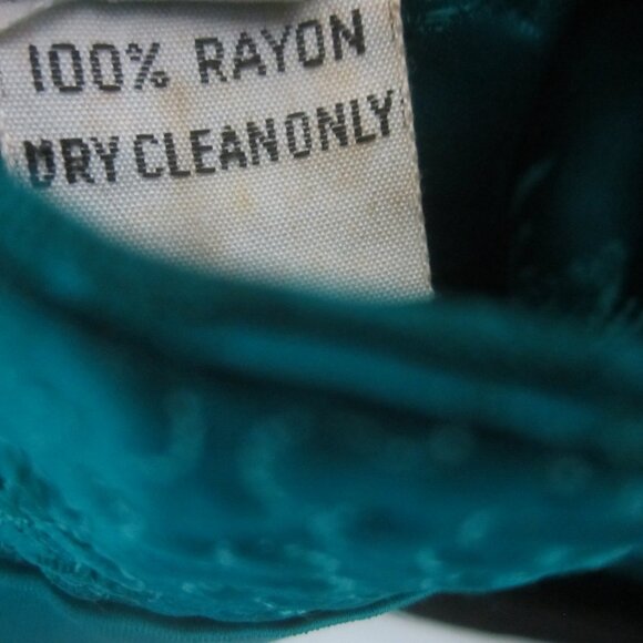 Vtg Solz Squirrel Womens M Turquoise Black Reversible Kimono Satin Jacket Blazer - Picture 11 of 13